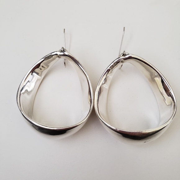 E&L Israel Sterling Silver Electroform Drop Earrings - Picture 6 of 9